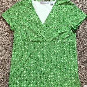 Liz Claiborne, short sleeve green large blouse
